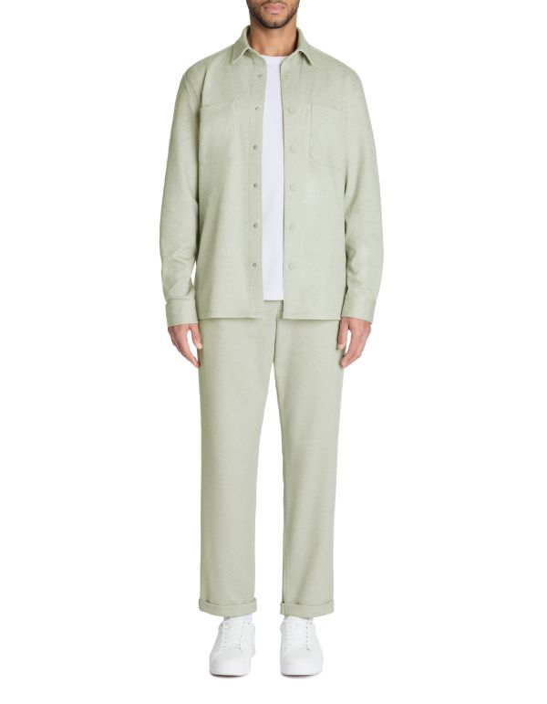 Celio Men's Sage Green Slim-Fit Stretch Cotton Pants | Celio In Lebanon
