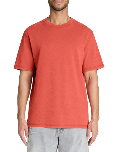 Celio Men's Red Boxy Crew Neck 100% Cotton T-Shirt | Celio In Lebanon