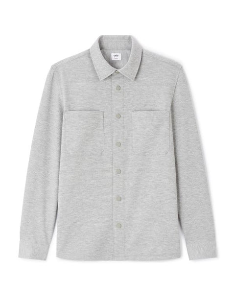 Celio Men’s Light Gray Textured Stretch Overshirt |Celio In Lebanon