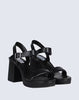 Steve Madden Women's Black Leather Free Fall Heel Sandals | Steve Madden in Lebanon