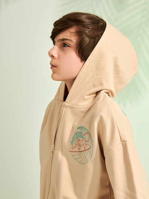 Sinsay Boy's Beige Hooded Transitional Jacket  | Sinsay In Lebanon