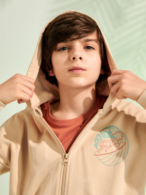 Sinsay Boy's Beige Hooded Transitional Jacket  | Sinsay In Lebanon