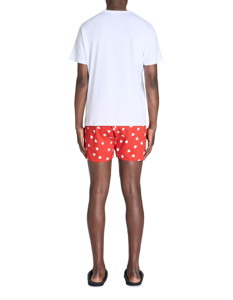 Celio Men's White & Red 100% Cotton Short Pajama Set | Celio In Lebanon