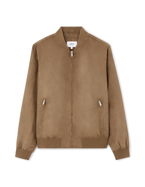 Celio Men's Camel Bomber Collar Jacket|Celio In Lebanon
