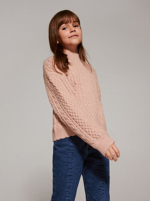 Reserved Girl's Tan Cable Knit Sweater |Reserved In Lebanon