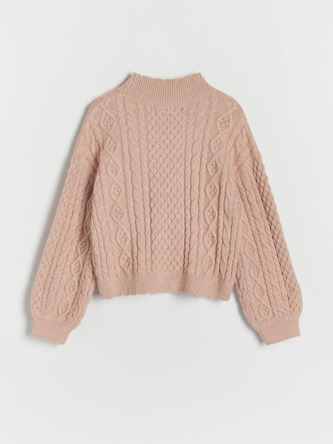 Reserved Girl's Tan Cable Knit Sweater |Reserved In Lebanon