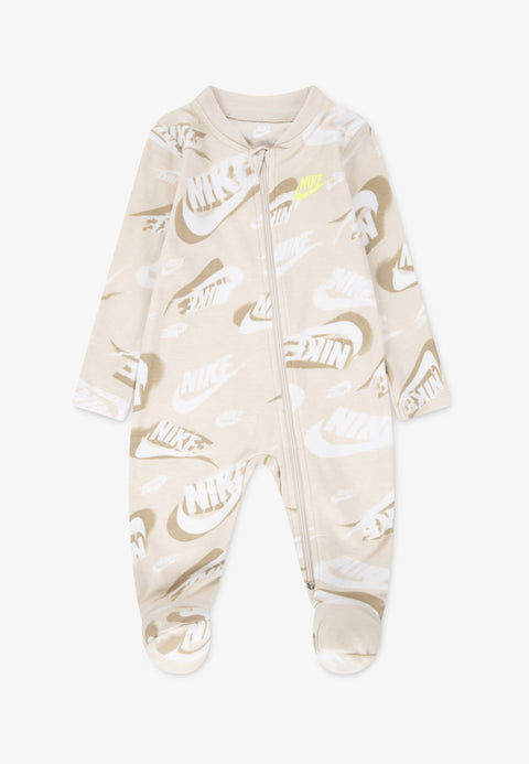 Nike Baby's Light Orewood Brown Printed Interlock Footed Coverall | Nike In Lebanon
