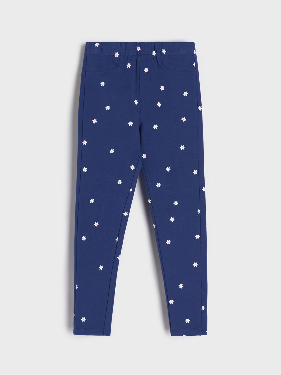 Sinsay Girl's Navy With Flowers Printed Pants