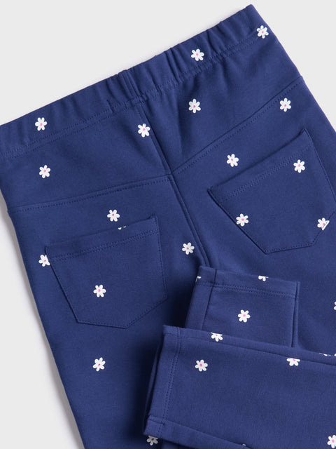 Sinsay Baby Girl's Navy With Flowers Printed Sweatpants  | Sinsay in Lebanon