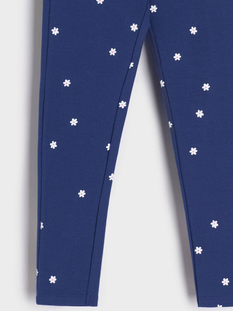 Sinsay Baby Girl's Navy With Flowers Printed Sweatpants  | Sinsay in Lebanon