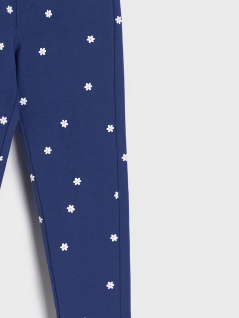 Sinsay Baby Girl's Navy With Flowers Printed Sweatpants  | Sinsay in Lebanon