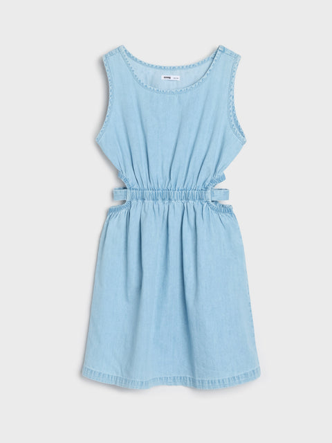 Sinsay Girl's Blue Denim Sleeveless Cutout Dress|Sinsay In Lebanon