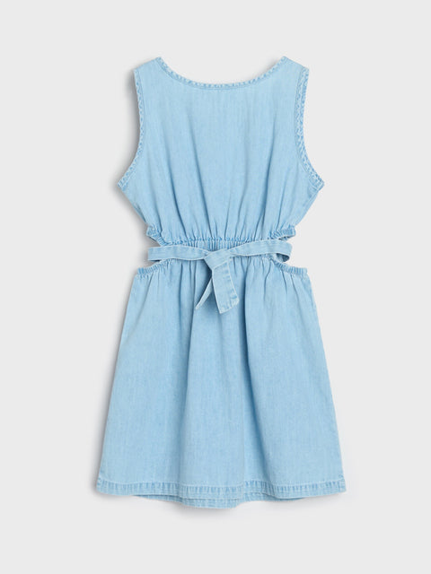Sinsay Girl's Blue Denim Sleeveless Cutout Dress|Sinsay In Lebanon