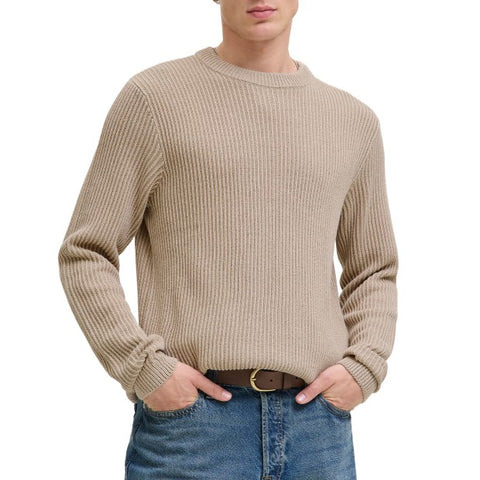 Jack & Jones Men's Beige Blukevin Knit Crew Neck Sweater | Jack & Jones In Lebanon
