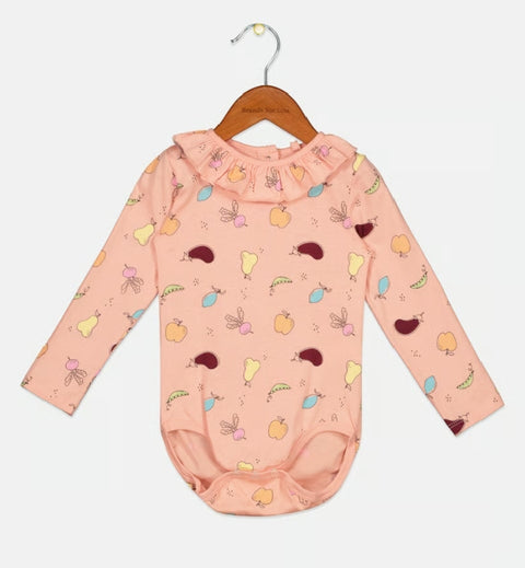 Sinsay Fox & Bunny Baby Girl's Coral Long Sleeve Bodysuit | Sinsay In Lebanon