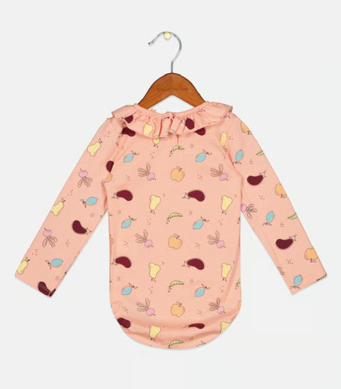 Sinsay Fox & Bunny Baby Girl's Coral Long Sleeve Bodysuit | Sinsay In Lebanon