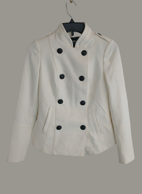 Only Women's Cream Mandarin Collar Pea Coat | Only In Lebanon