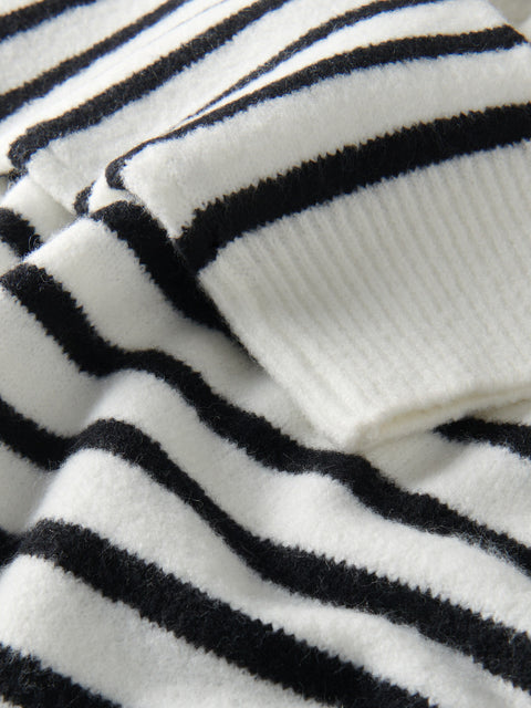 Close-up of black and white striped fabric