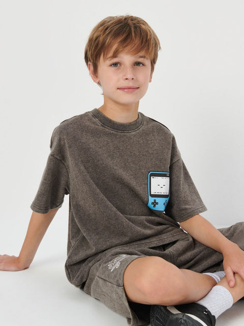 Sinsay Boy's Grey Graphic Printed Short set | Sinsay In Lebanon
