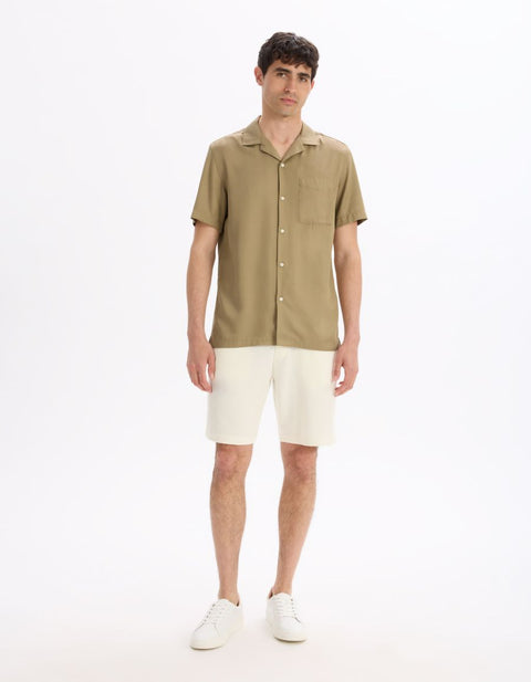 Celio Men's Off White Cotton Blend Bermuda Short | Celio In Lebanon