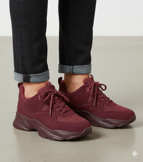 Steve Madden Women's Burgundy Suede Mover Sneakers | Steve Madden In Lebanon