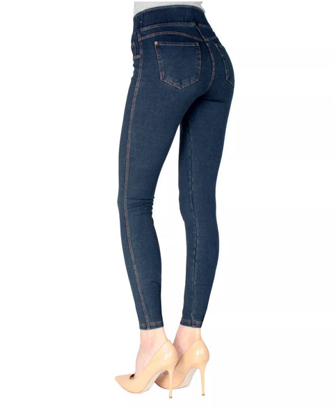 Memoi Women's Navy Denim Shaping Leggings | Memoi in Lebanon