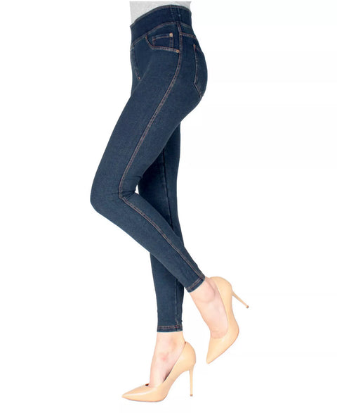 Memoi Women's Navy Denim Shaping Leggings | Memoi in Lebanon
