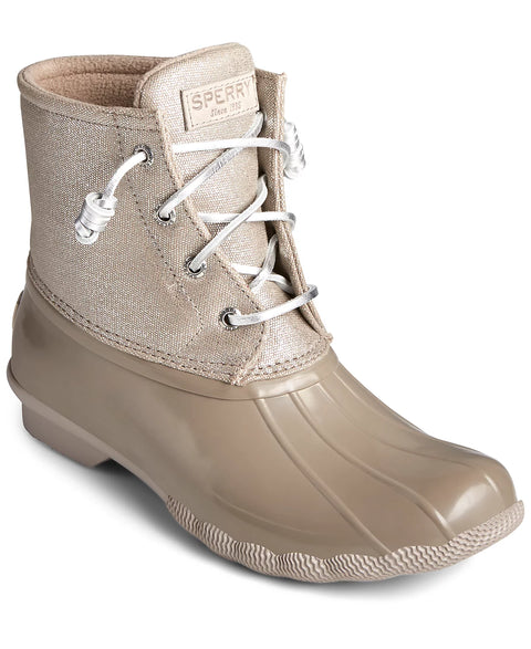 Sperry Women's Dove/Sparkle Textile Saltwater Waterproof Duck Boots | Sperry In Lebanon