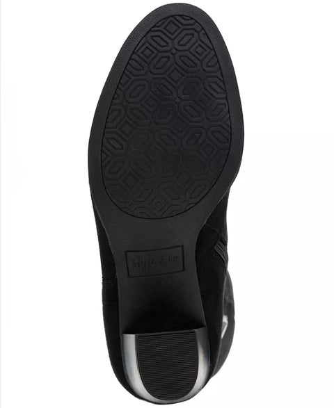 Style & Co Women's Black Addyy Knee High Dress Boots | Style & Co In Lebanon