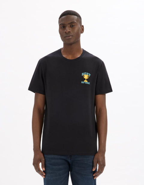 Celio Men's Black Regular Fit Crew Neck T-Shirt | Celio In Lebanon