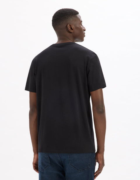 Celio Men's Black Regular Fit Crew Neck T-Shirt | Celio In Lebanon