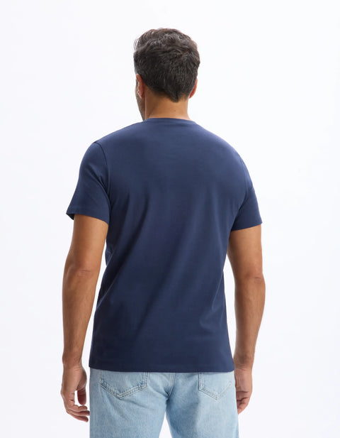 Celio Men's Navy Daron Print 100% Cotton T-shirt | Celio In Lebanon