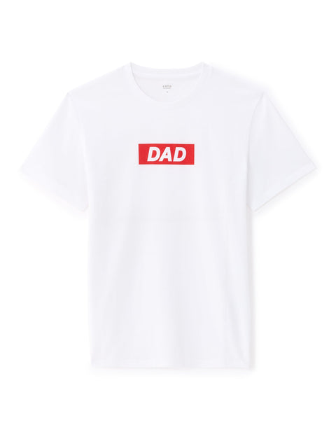 Celio Men's White Dad Print Round Neck Cotton T-Shirt | Celio In Lebanon