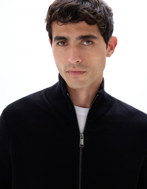 Celio Men's Black Zip Neck Jacket | Celio in Lebanon