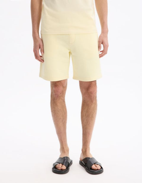 Celio Men's Light Yellow Cotton Bermuda Short| Celio In Lebanon