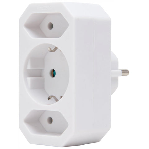 Schwaiger White Adapter 1 x Schuko & 2 x Euro Plug 3500W | Schwaiger In Lebanon