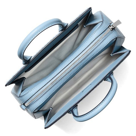 Michael Kors Women's Blue Leather Leila Small Signature logo Hand Bag | Michael Kors In Lebanon