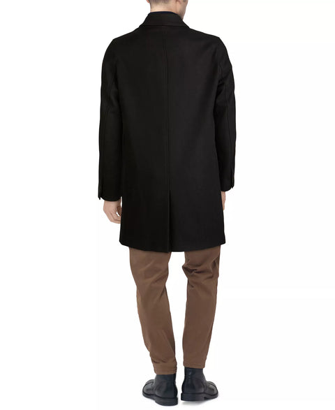 Cole Haan Men's Black Melton Classic-Fit Topcoat  | Cole Haan In Lebanon