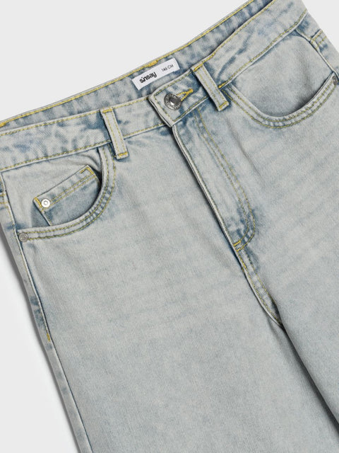 Sinsay Girl's Light Blue Wide Leg High Waist Jeans | Sinsay In Lebanon