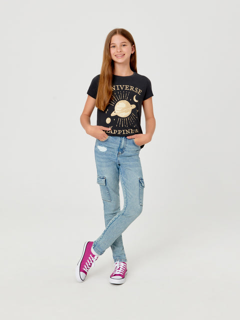 Sinsay Girl's Light Blue Cargo Jeans | Sinsay In Lebanon
