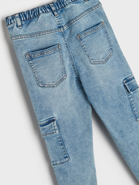 Sinsay Girl's Light Blue Cargo Jeans | Sinsay In Lebanon