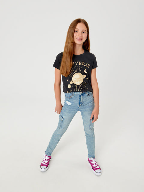 Sinsay Girl's Light Blue Cargo Jeans | Sinsay In Lebanon
