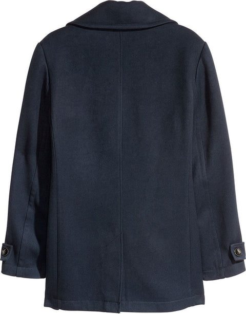 H&M Men's Navy Wool Blend Pea Buttoned Coat | H&M In Lebanon