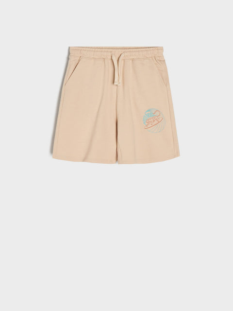 Sinsay Boy's Beige Short With Decorative Print | Sinsay In Lebanon