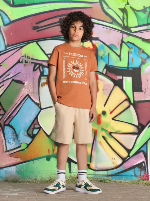 Sinsay Boy's Beige Short With Decorative Print | Sinsay In Lebanon