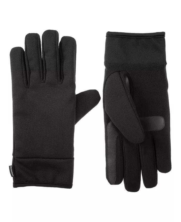 Isotoner Signature Men's Black Lined Water Repellent Tech Stretch Gloves | Isotoner Signature In Lebanon