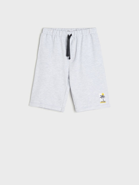 Sinsay Boys Light Grey Marl Island Patch Shorts | Sinsay in Lebanon