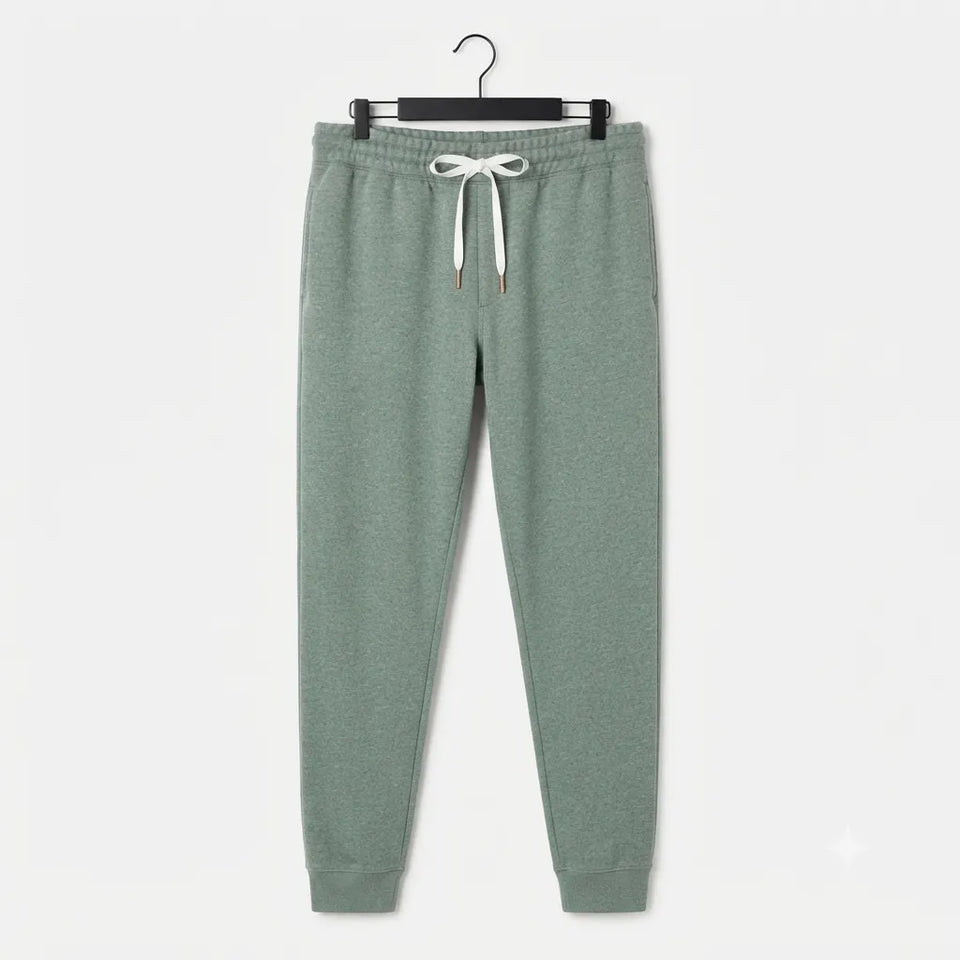 White Mark Women's Heather Sage Plus Size Casual Sweatpants