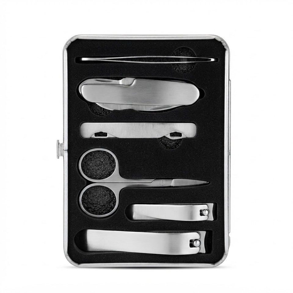 SD Stainless Steel Multi-Function Grooming & Manicure Kit in Metal Case