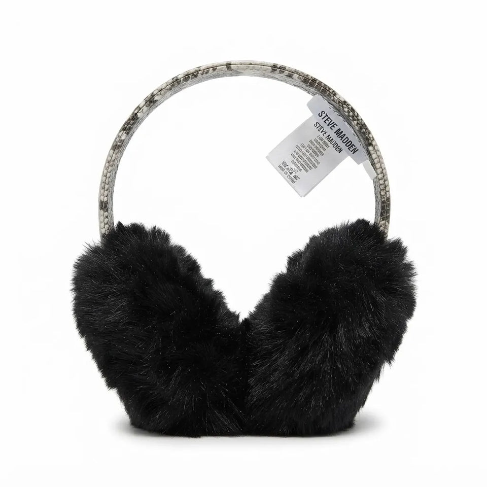 Steve Madden Women's Black Snake Print Earmuffs